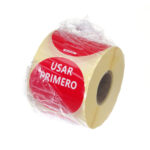 Hendi Lebensmittelsicherheitsetiketten, für den Mehrfachgebrauch, einfach zu entfernen, „ZUERST VERWENDEN“, Rot, 500 Stk., ⌀50mm – Bild 2
