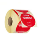 Hendi Lebensmittelsicherheitsetiketten, für den Mehrfachgebrauch, einfach zu entfernen, „ZUERST VERWENDEN“, Rot, 500 Stk., ⌀50mm