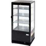 Stalgast schwarze Kühlvitrine PAN4L, 78 Liter mit Umluftkühlung