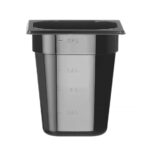 Hendi Gastronorm-Behälter 1/6, Profi Line, GN 1/6, 3,4L, Schwarz, 176x162x(H)200mm