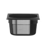 Hendi Gastronorm-Behälter 1/6, Profi Line, GN 1/6, 1,6L, Schwarz, 176x162x(H)100mm