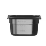 Hendi Gastronorm-Behälter 1/9, GN 1/9, 1L, Schwarz, 176x108x(H)100mm