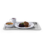 AmerBox Polyestertablett für Selbstbedienungsrestaurants, GN 1/1, Granit, 530x325mm – Bild 2