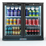 Bar Display Cooler, zwei Flügeltüren, 900x530x835 mm (BxTxH), schwarz – Bild 2