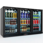 Bar Display Cooler, drei Flügeltüren, 1350x530x835 mm (BxTxH), schwarz – Bild 2