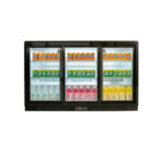 Bar Display Cooler, drei Schiebetüren, 1350x530x835 mm (BxTxH), schwarz