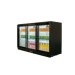 Bar Display Cooler, drei Schiebetüren, 1350x530x835 mm (BxTxH), schwarz – Bild 3