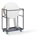 Feros Trolley für Stehtische - klein, Hammerite Silber – Bild 2