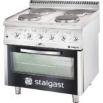 Stalgast Elektro-Herd mit 4 Kochplatten und Umluft-Backofen GN 1/1, Serie 700 ND