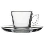 Paşabahçe Espressotasse mit Untertasse Vela, 0,08 ltr.