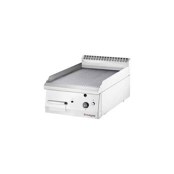 9730210V03_Main_product_photo_V3QxTyFQOyfG.jpg Stalgast Edelstahl Gas-Griddleplatte als Tischgerät, 400x700 mm, gerillte Grillfläche, Serie 700 ND – Bild 1