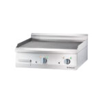 Stalgast Edelstahl Elektro-Griddleplatte als Tischgerät, 800x700 mm, gerillte Grillfläche, Serie 700 ND