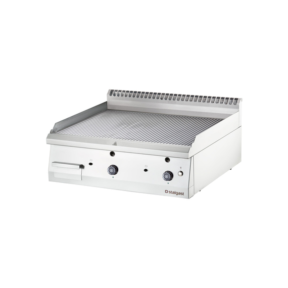 9731210V03_Main_product_photo_kyTEZOthrcyx.jpg Stalgast Edelstahl Gas-Griddleplatte als Tischgerät, 800x700 mm, gerillte Grillfläche, Serie 700 ND – Bild 1