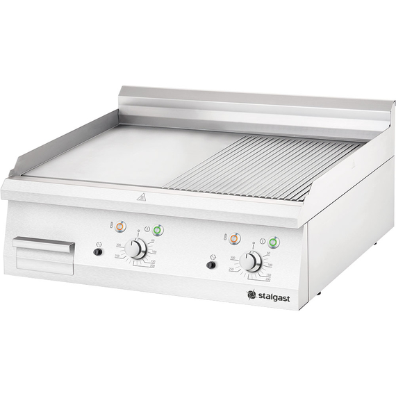 9731300A44V02_Main_product_photo_Qz95kdRGoxLR.jpg Stalgast Edelstahl Elektro-Griddleplatte als Tischgerät, 800x700 mm, ½ glatte/½ gerillte Grillfläche, Serie 700 ND – Bild 1