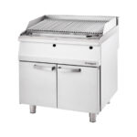 Stalgast Edelstahl Lavastein-Grill mit S-Rost für Fisch und Meeresfrüchte, Serie 700 ND, 800 mm