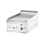 Stalgast verchromte Gas-Griddleplatte als Tischgerät, 400x700 mm, gerillte Grillfläche, Serie 700 ND