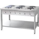Stalgast Edelstahl Elektroherd Serie 700, 6 Platten à 2,6 kW, 1200x700x850 (BxTxH)