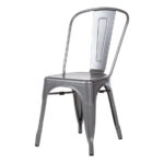 Bolero Bistro Stahl Beistellstühle Gun Metal Grau (4 Stück)