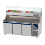 Prismafood Kühltisch 4 Türen Schaukasten GN 1/3 Kapazität: 816 lt Temperatur: 0°C/+10°C