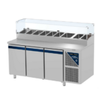 Prismafood Kühltisch 3 Türen mit Edelstahlabdeckung Kapazität: 460 lt Temperatur: 0°C/+10°C