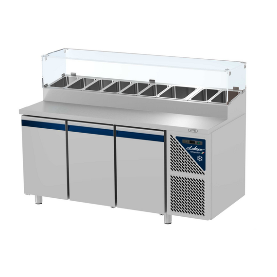 PCS703C.png Prismafood Kühltisch 3 Türen mit Edelstahlabdeckung Kapazität: 460 lt Temperatur: 0°C/+10°C – Bild 1