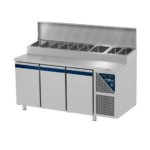 Prismafood Kühltisch 3 Türen mit Schaukasten Kapazität: 460 lt Temperatur: 0°C/+10°C
