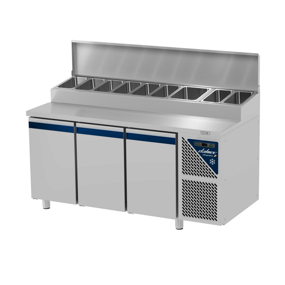 PCS703S.png Prismafood Kühltisch 3 Türen mit Schaukasten Kapazität: 460 lt Temperatur: 0°C/+10°C – Bild 1