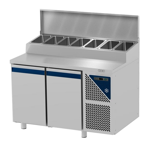 PCS_702_C_1sve-x2.png Prismafood Kühltisch 2 Türen mit Edelstahlabdeckung Kapazität: 396 lt Temperatur: 0°C/+10°C – Bild 1