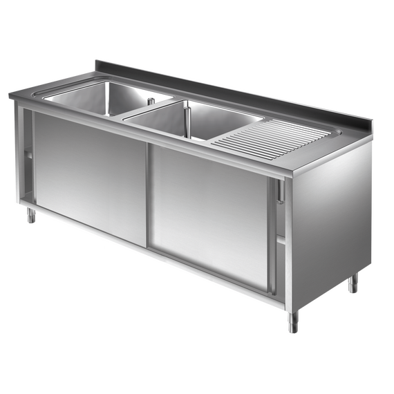 SLA2VGD.png Prismafood Spülschrank 1,4m - 2 Becken links L40xB40xT25cm STD – Bild 1