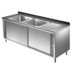 Prismafood Spülschrank 1,8m - 2 Becken links L50xB50xT30cm STD