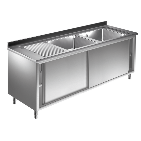 SLA2VGS_ao87-zr.png Prismafood Spülschrank 1,6m - 2 Becken rechts L40xB40xT25cm STD – Bild 1