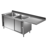 Prismafood Spülmaschinen Spülschrank 2,0m - 2 Becken links L60xB50xT30cm STD