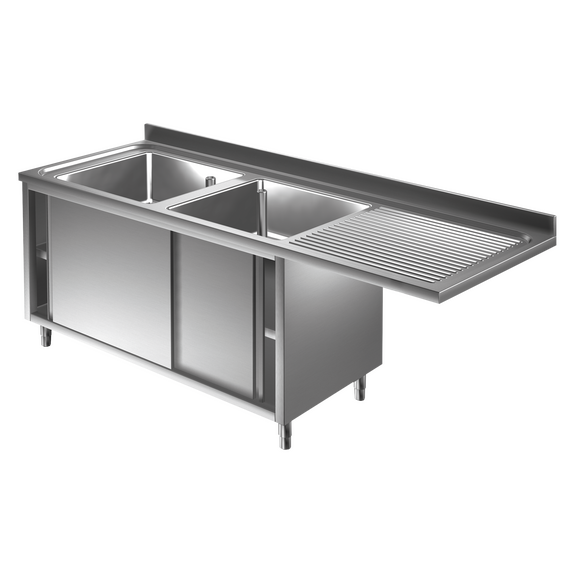 SLA2VLD_q8us-2e.png Prismafood Spülmaschinen Spülschrank 1,8m - 2 Becken links L50xB50xT30cm STD – Bild 1
