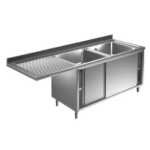 Prismafood Spülmaschinen Spülschrank 2,0m-2 Becken rechts L60xB50xT30cm STD