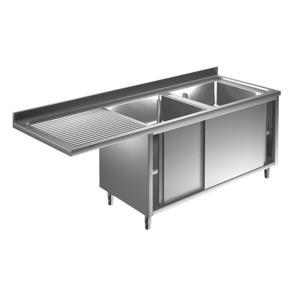 SLA2VLS_yu4l-8w.png Prismafood Spülmaschinen Spülschrank 2,0m-2 Becken rechts L60xB50xT30cm STD – Bild 1