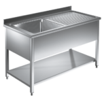 Prismafood Spültisch mit Grundboden 1,0m - 1 Becken links L40xB40xT25cm STD