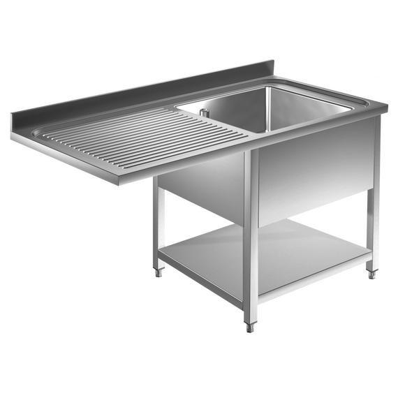 SLG1VLS_rgh3-gz.png Prismafood Spülmaschinen Spültisch 1,2m-1 Becken rechts L50xB50xT30cm STD – Bild 1