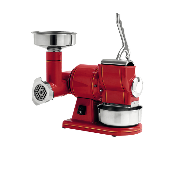TG8R_7fnz-5n.png Prismafood Fleischwolf/Käsereibe-Kombi retro - Edelstahlmahlgruppe - Produktion FW: 50 kg/Std - KR: 30 kg/Std – Bild 1