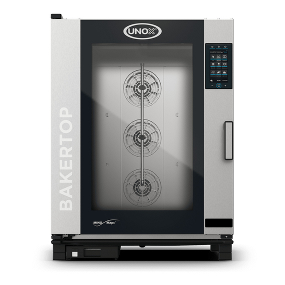XEBC-10EU-GPRM.jpg UNOX BAKERTOP MIND.Maps PLUS XEBC-10EU-GPRM Professioneller Countertop-Ladenbackofen 10 Einschübe 600x400 Gas Türöffnung rechts – Bild 1