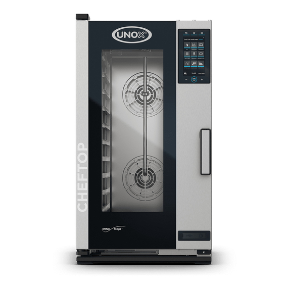 XECC-1013-EPRM.jpg UNOX CHEFTOP MIND.Maps PLUS COMPACT XECC-1013-EPRM Professioneller Countertop-Ofen 10 Einschübe GN 1/1 Elektrisch Türöffnung rechts – Bild 1
