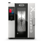 UNOX CHEFTOP-X XEDA-1011-GXRS Professioneller Countertop-Ofen 10 Einschübe GN 1/1 Gas Türöffnung rechts