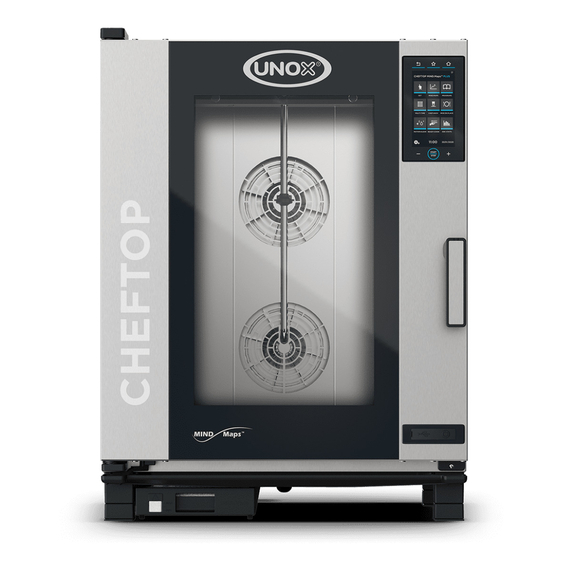 XEVC-1011-EPRM-MS.jpg UNOX CHEFTOP MIND.Maps PLUS XEVC-1011-EPRM-MS Professioneller Countertop-Ofen 10 Einschübe GN 1/1 Elektrisch Türöffnung rechts – Bild 1