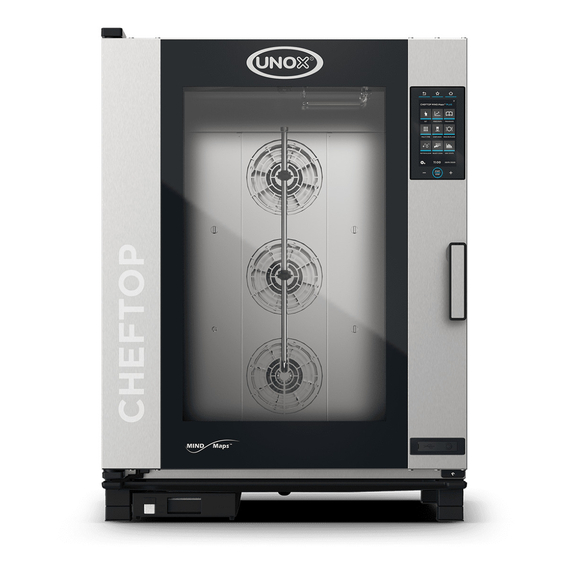 XEVC-1021-GPRM.jpg UNOX CHEFTOP MIND.Maps PLUS XEVC-1021-GPRM Professioneller Countertop-Ofen 10 Einschübe GN 2/1 Gas Türöffnung rechts – Bild 1