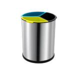 Aliseo Prestige Abfallbehälter - gebürstetes Chrom, 3 x 3,5 Liter