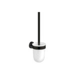 Aliseo Nexxus - WC-Bürstengarnitur, Wandmontage, schwarz mit satiniertem Glas