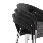 Bolero Rattanstühle mit Armlehne anthrazit (4 Stück) – Bild 2