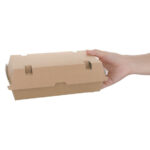 Fiesta Compostable kompostierbare Menüboxen mit Klappdeckel aus Kraftpapier groß 204mm (100 Stück) – Bild 4