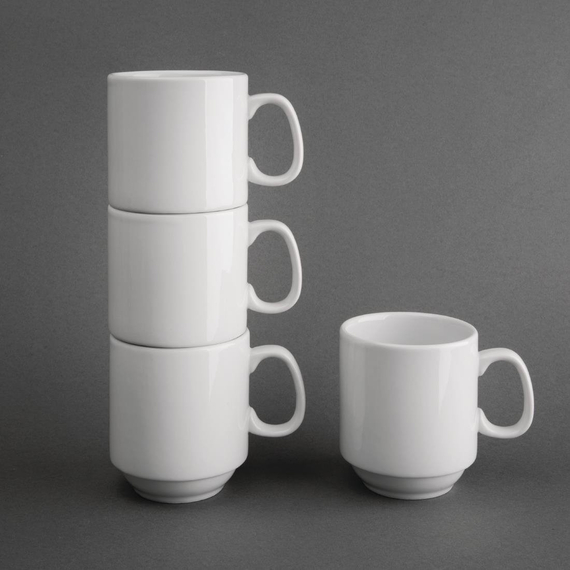 download_06yr-3l.jpg Olympia Whiteware stapelbare Becher 28,4cl (12 Stück) – Bild 1