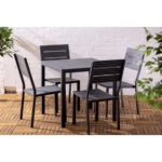 Bolero Valletta Grau Geschlitzter Outdoor Tisch 780mm – Bild 7