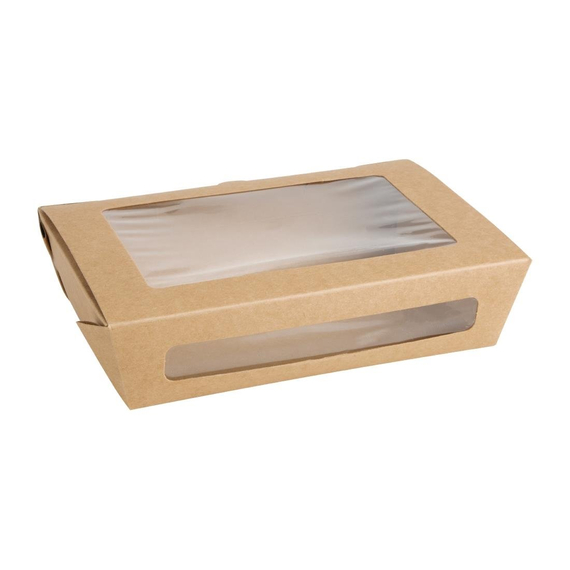 download_0ecg-y9.jpg Fiesta Recycelbare Salatbox mit PET-Fenster 1200ml (Packung mit 150 Stück) – Bild 1